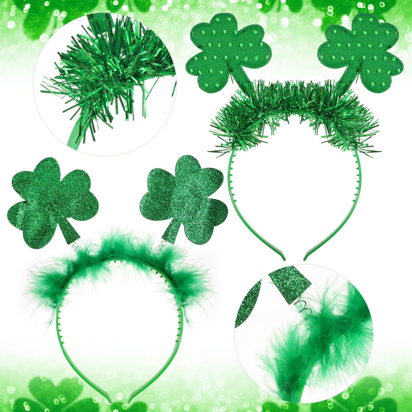 howaf-st-patricks-day-haarreif-set-4tlg-kleeblatt-tattoo image 2