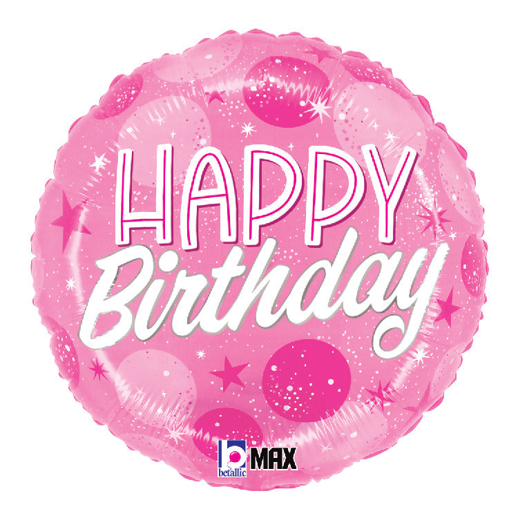 betallic-birthday-pink-sparkle-dots-folienballon-18-pink image 2