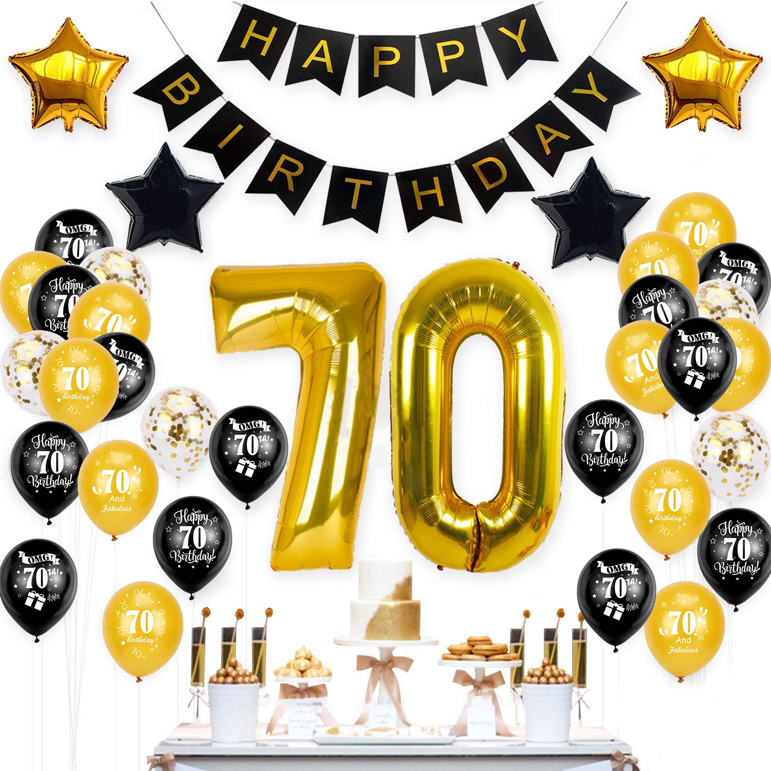 howaf-70-geburtstag-luftballons-schwarz-gold-30-st-ck-latex image 5