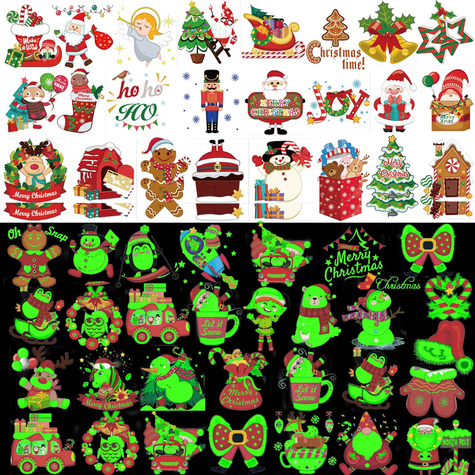 howaf-temporary-tattoos-weihnachten-leucht-tattoos-96-st-ck image 2