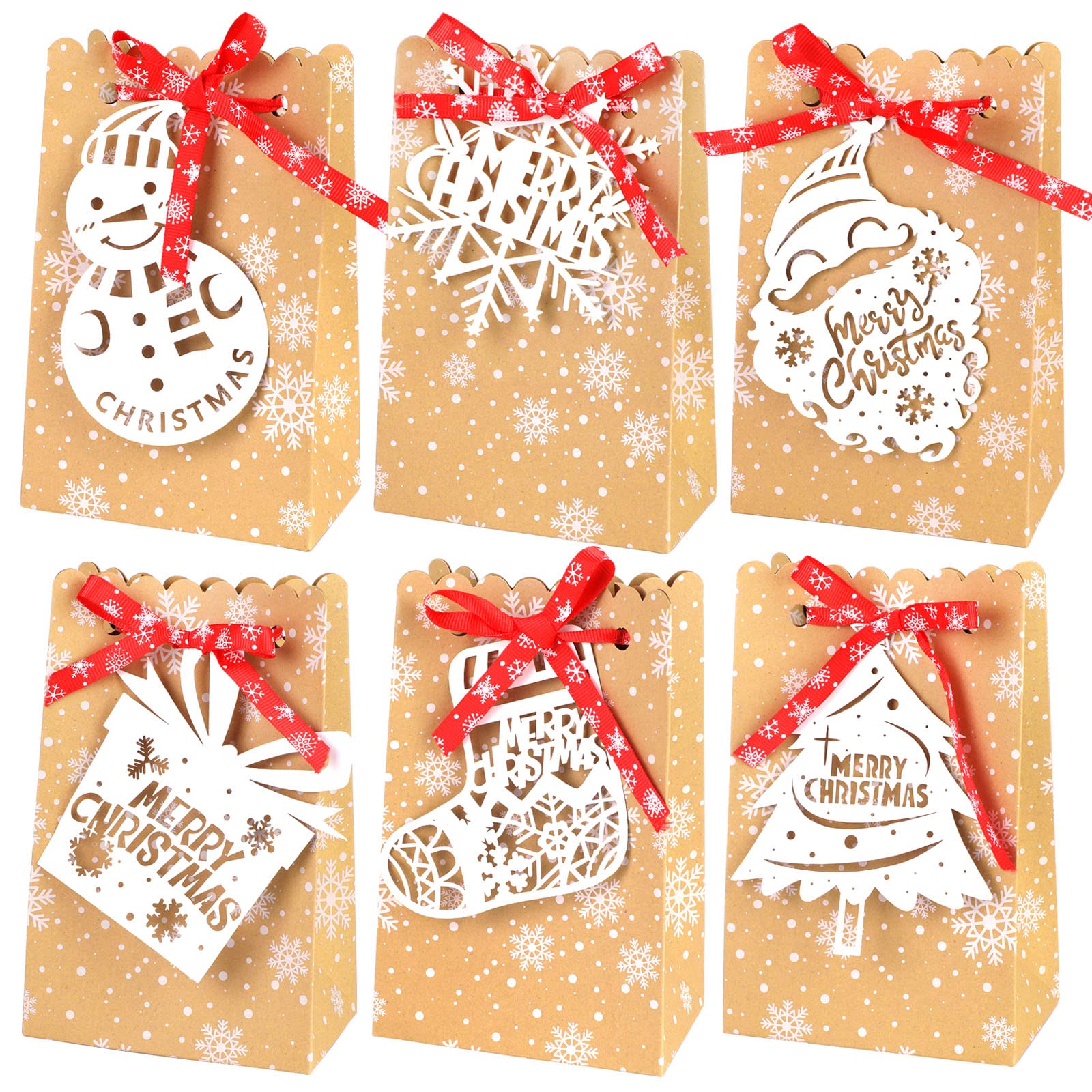 howaf-geschenkt-ten-weihnachten-24-st-ck-kraftpapier-mit-griff image 1
