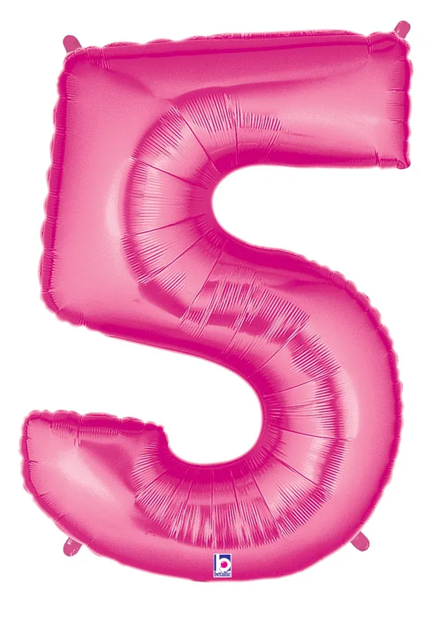 betallic-zahl-5-folienballon-pink-34-zoll-holografisch image 1