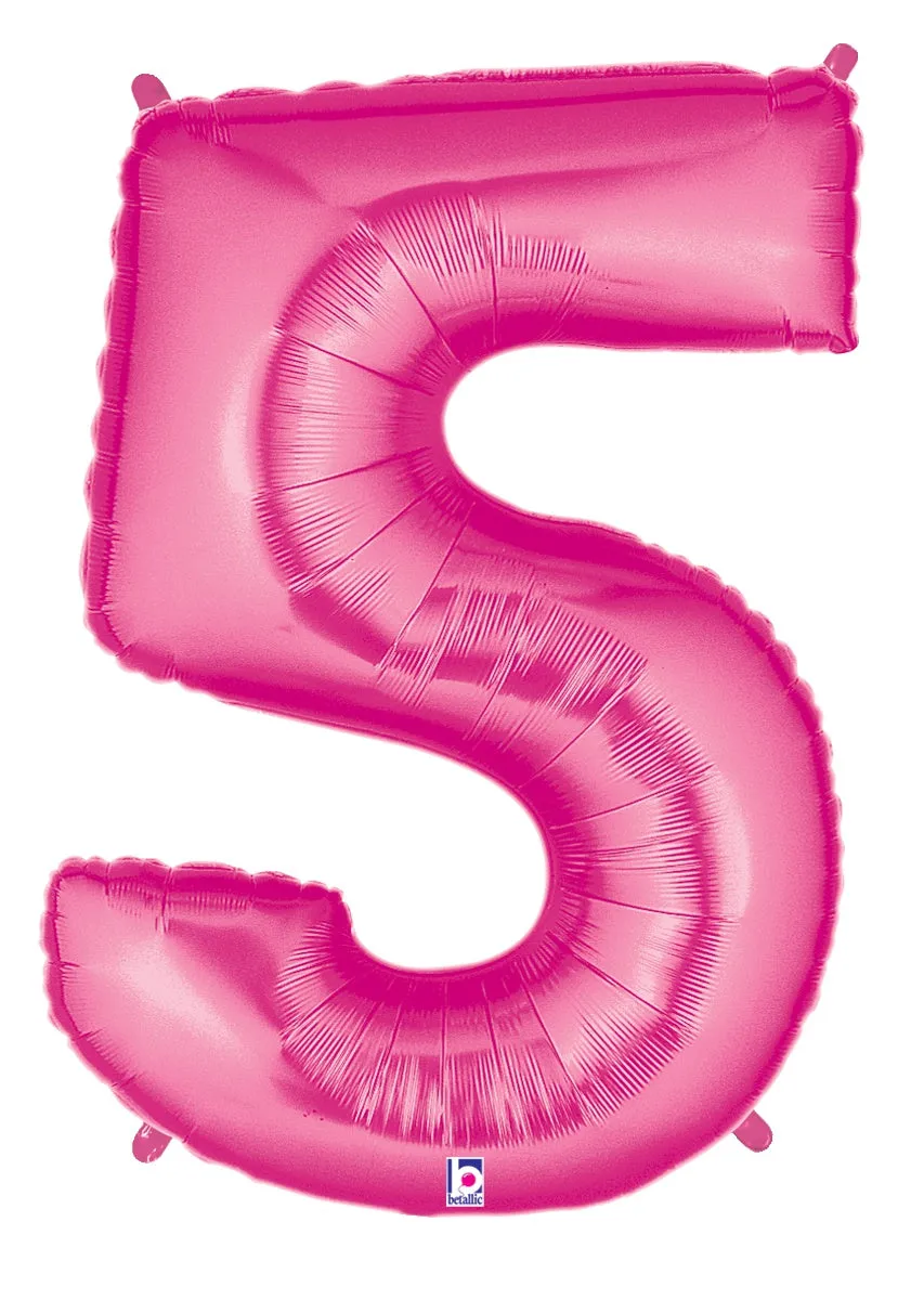 betallic-zahl-5-folienballon-pink-34-zoll-holografisch image 1
