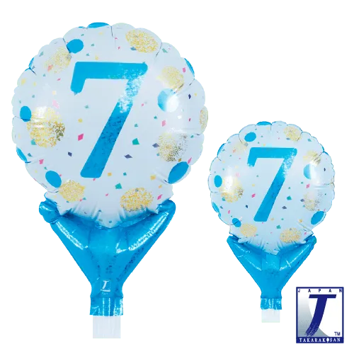 takara-upright-round-5-zoll-gold-blue-dots-no-7-ballon image 1