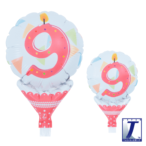 takara-upright-round-5-zoll-folienballon-party-pennant-no-9 image 1