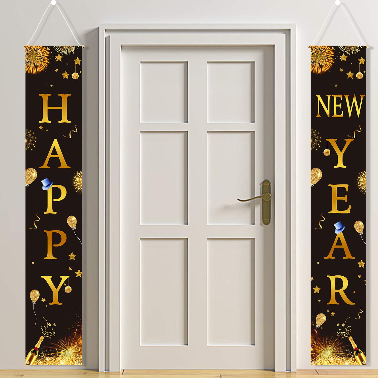 howaf-silvester-deko-banner-schwarz-gold-2-st-ck-t-r-2027 image 1