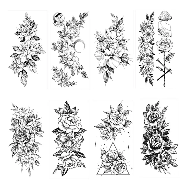 howaf-blumen-tattoos-schwarz-tempor-re-tattoos-8-bl-tter image 1