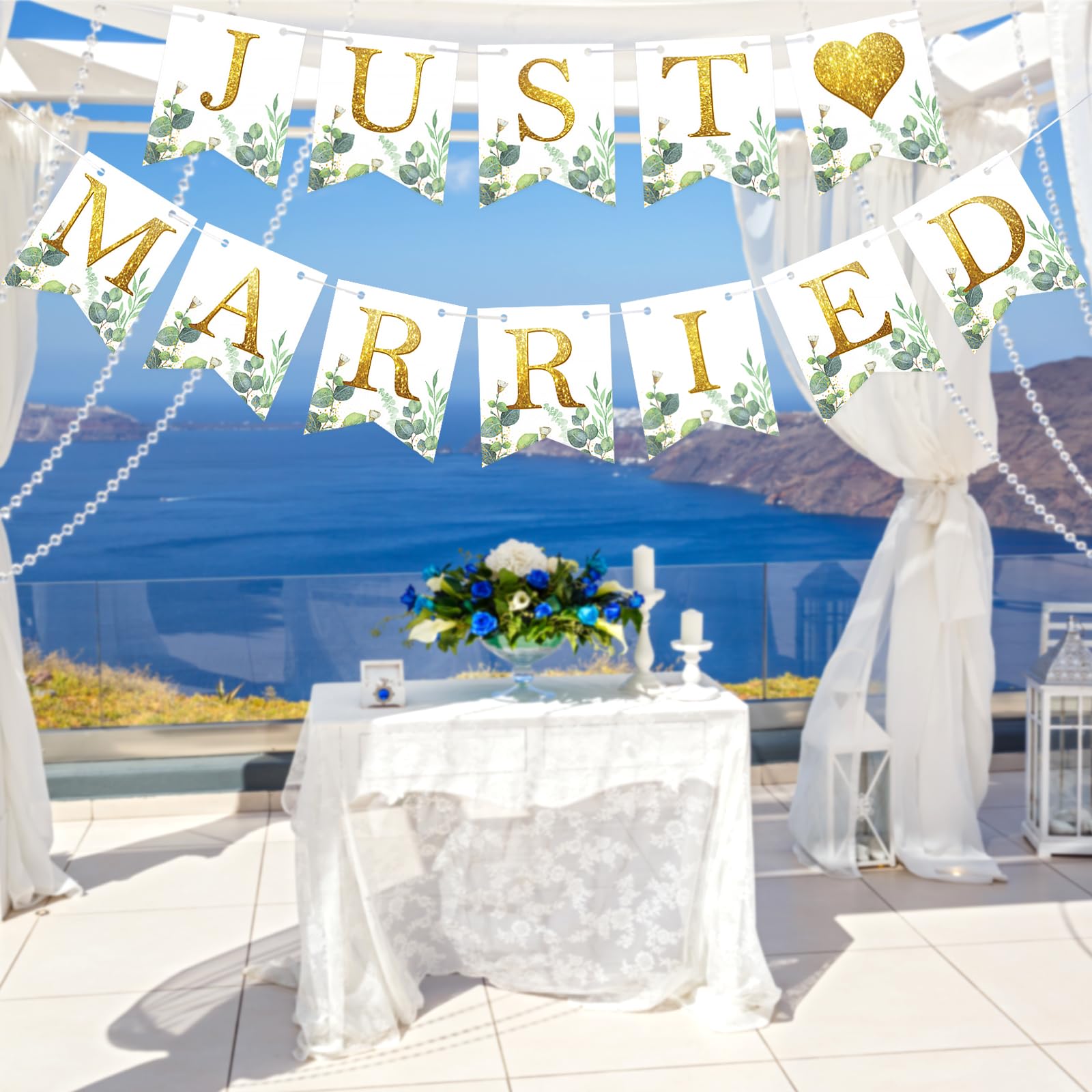howaf-just-married-girlande-herzen-eukalyptus-banner-hochzeit image 5