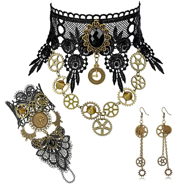 howaf-steampunk-1-kost-mschmuck-damen-zahnr-der-set-3-teilig image 1