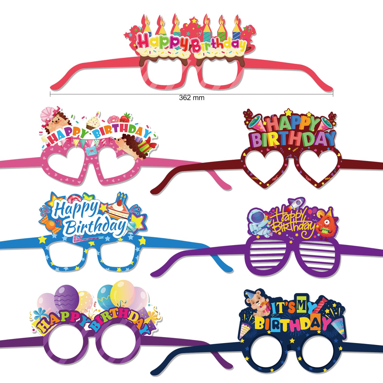 howaf-happy-birthday-brille-partybrille-28-stk-papier-kinder image 3
