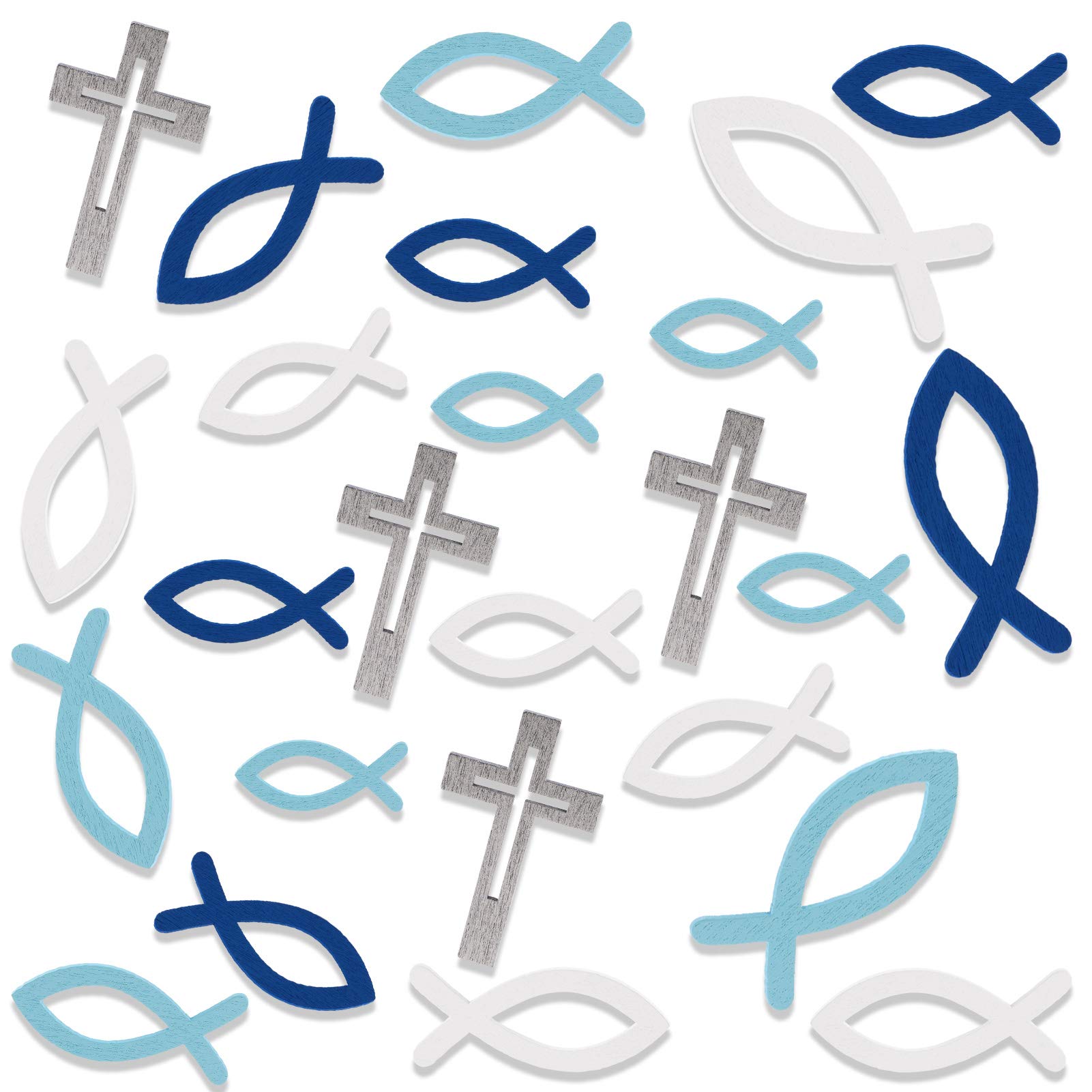 howaf-streudeko-holz-fische-kreuz-blau-100-st-ck-taufe image 1