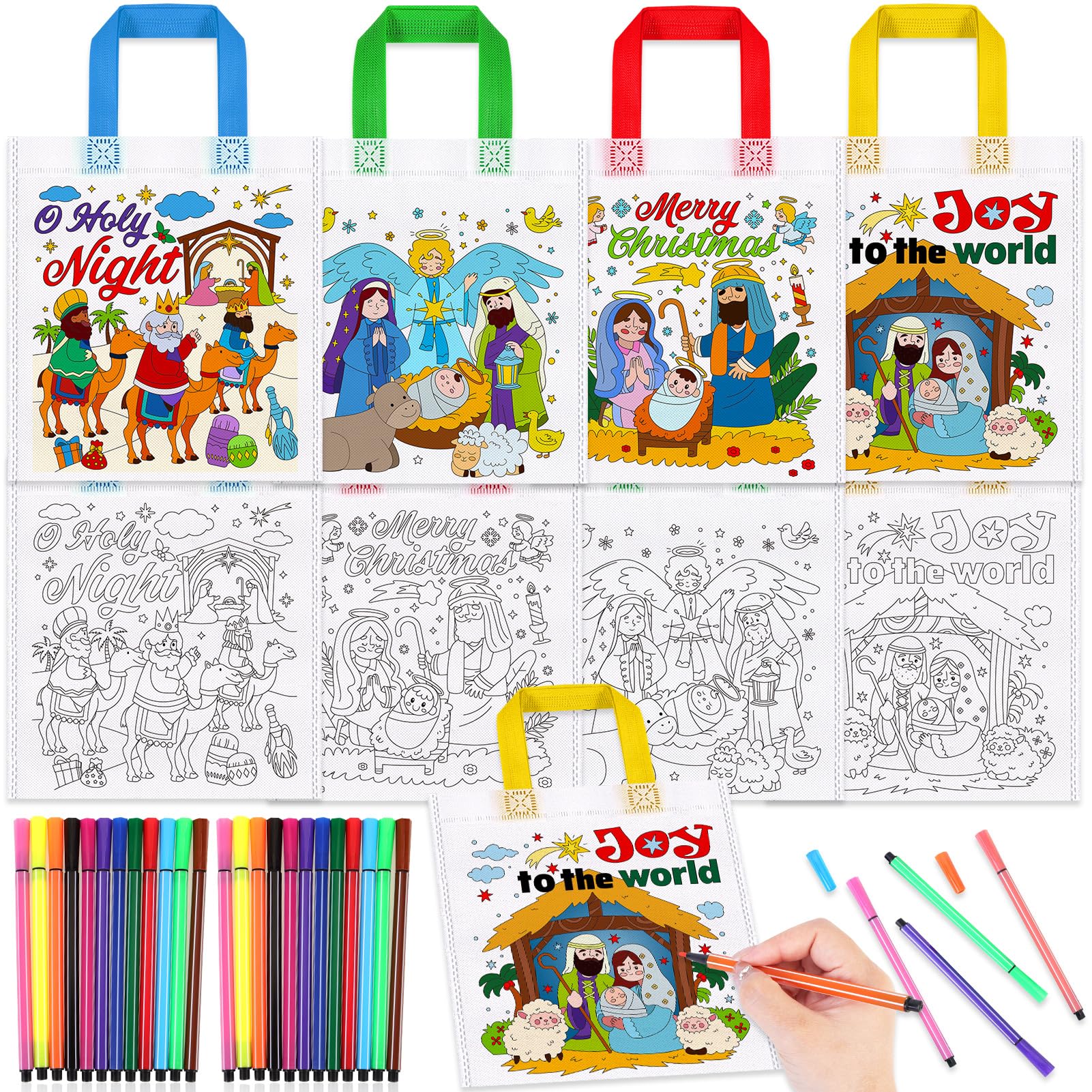 howaf-stoffbeutel-weihnachten-bemalen-12-taschen-24-stifte image 8