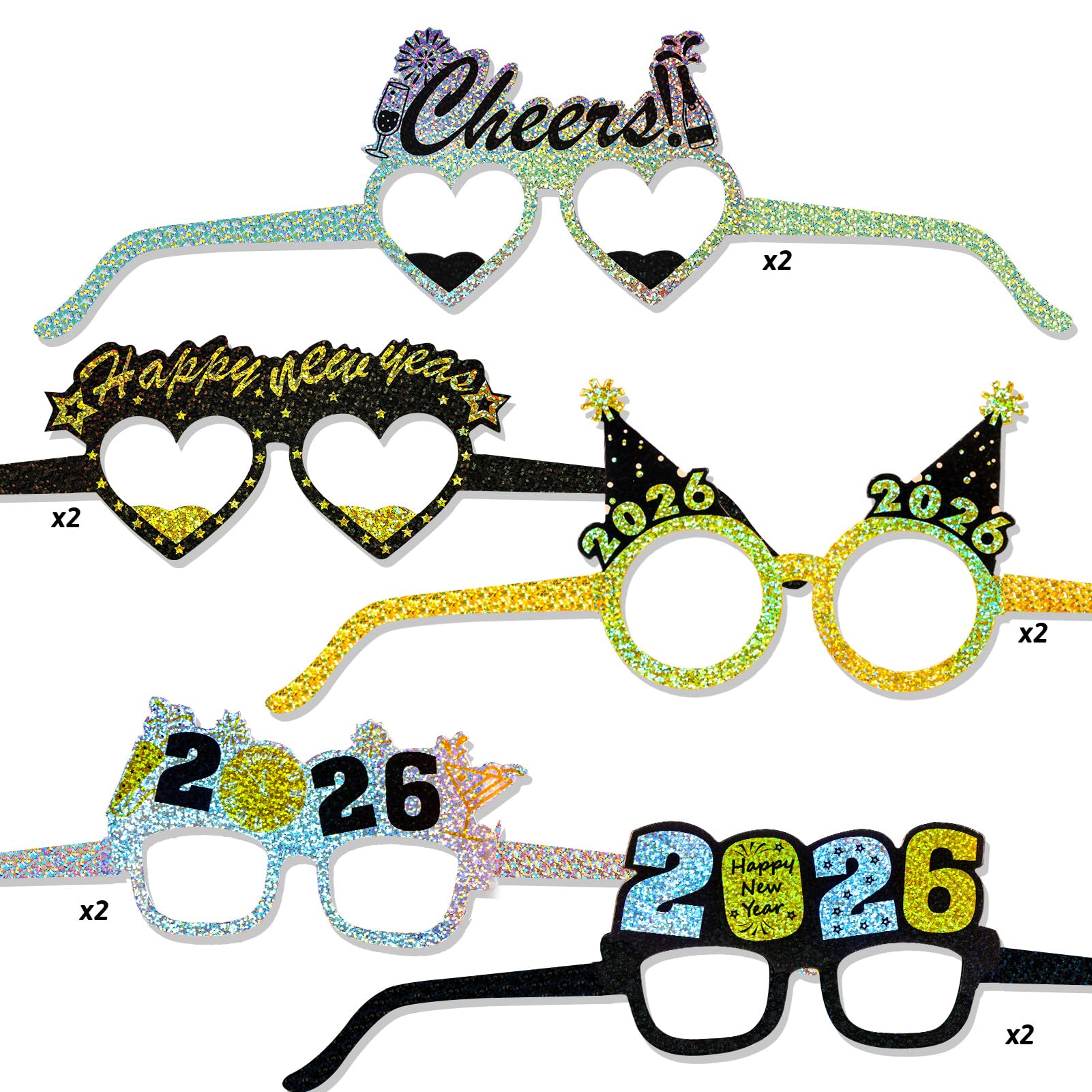 howaf-silvester-brille-2026-18-st-ck-papier-foto-requisiten image 2