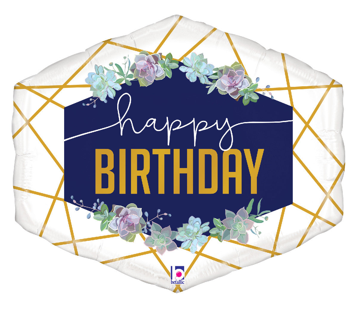 betallic-geo-navy-birthday-folienballon-25-zoll-geburtstag image 1