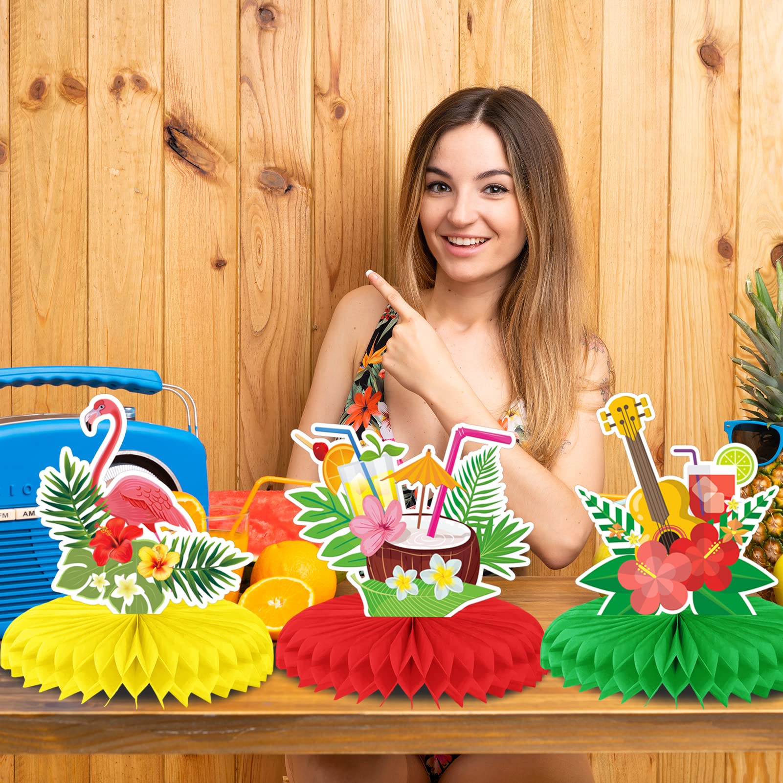 howaf-hawaii-tischdeko-waben-9-teilig-flamingo-luau image 7
