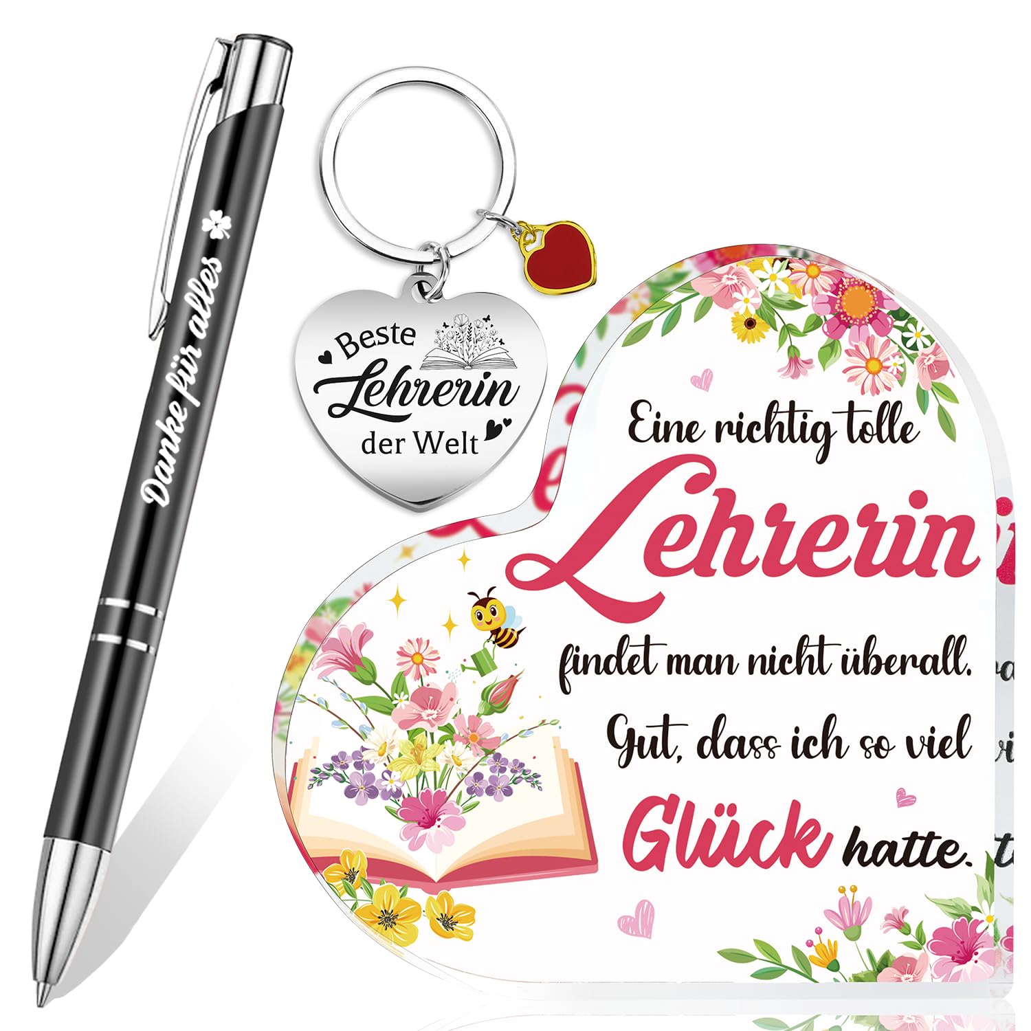howaf-lehrerin-geschenk-abschied-set-herz-stift-anh-nger image 1