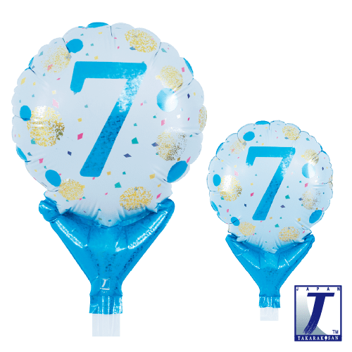 takara-upright-round-5-zoll-gold-blue-dots-no-7-ballon image 1