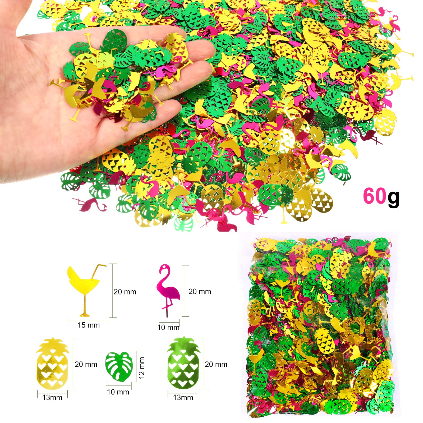 howaf-hawaii-konfetti-gold-60g-ananas-flamingo-tropisch image 2