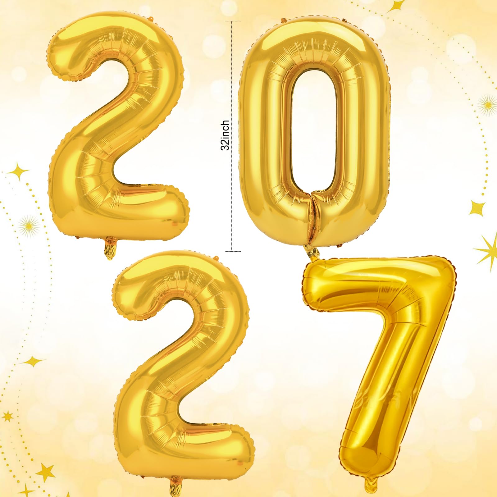 howaf-silvester-deko-2027-set-53-teilig-schwarz-gold-ballons image 3