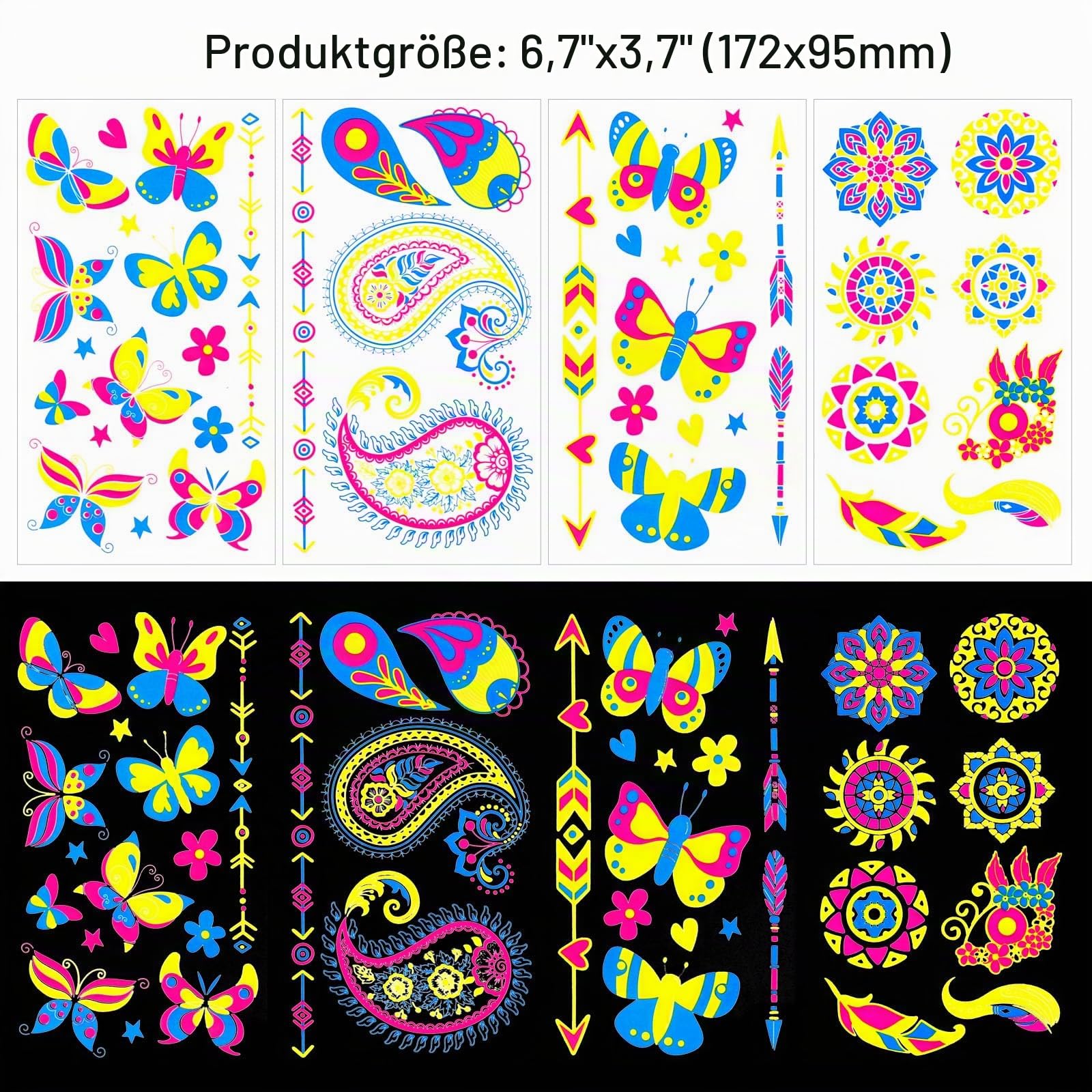 howaf-neon-tattoos-schwarzlicht-klebetattoos-20-bl-tter image 6