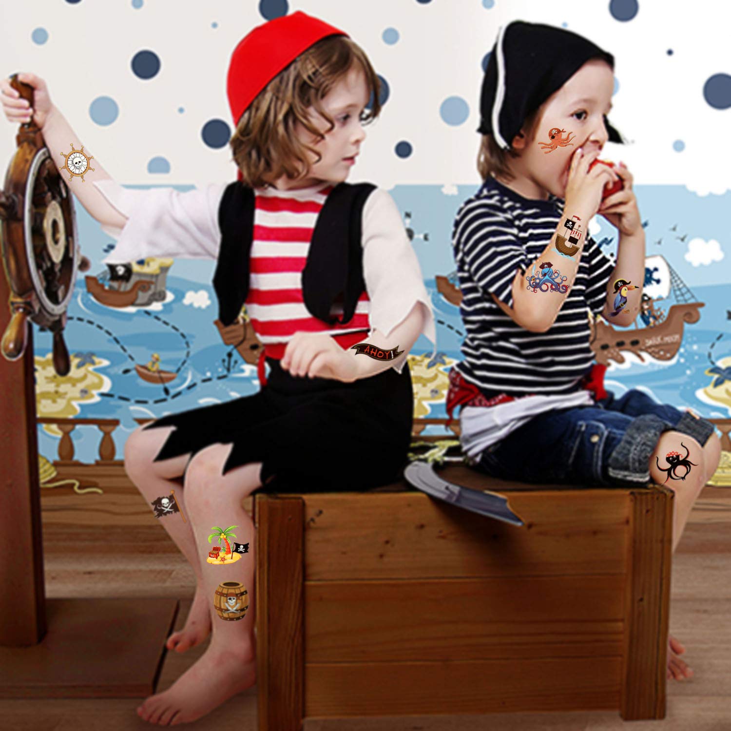 howaf-piraten-tattoos-kinder-96-st-ck-wasserdicht-tempor-r image 7