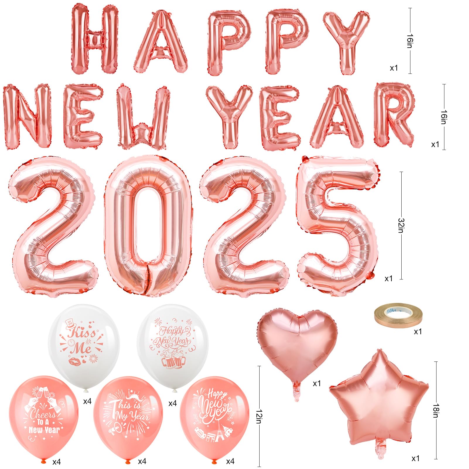 howaf-silvester-deko-2025-rose-gold-xxl-folienballons-set image 2