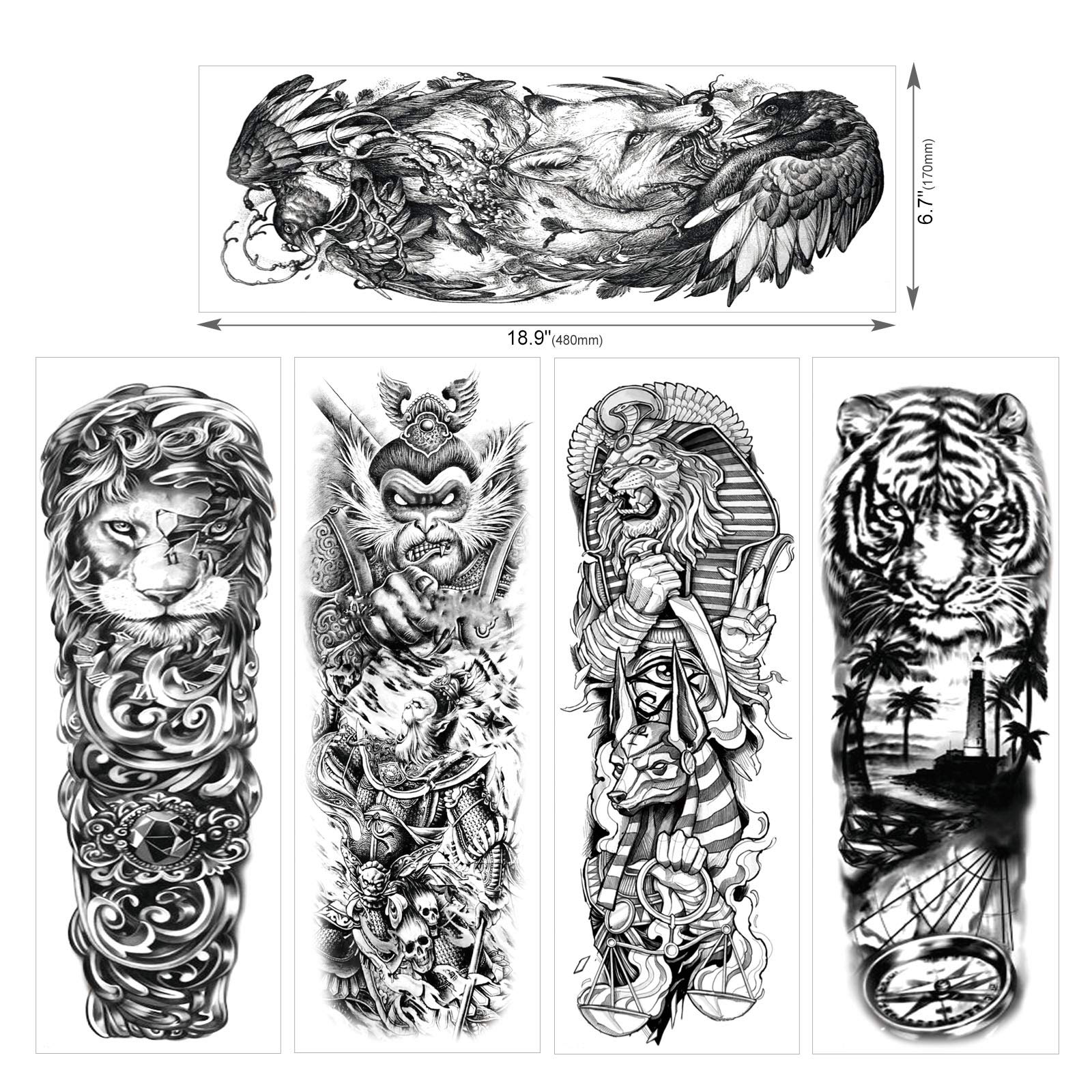 howaf-tempor-re-tattoos-voller-arm-l-we-tiger-12-bl-tter image 3