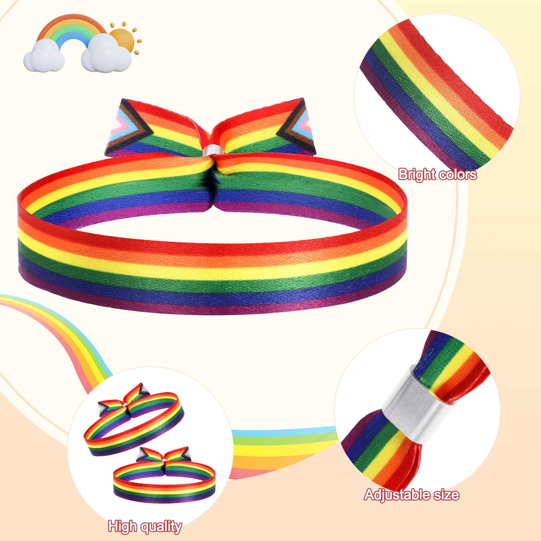 howaf-lgbt-pride-armband-regenbogen-16-st-ck-set-stoff image 3