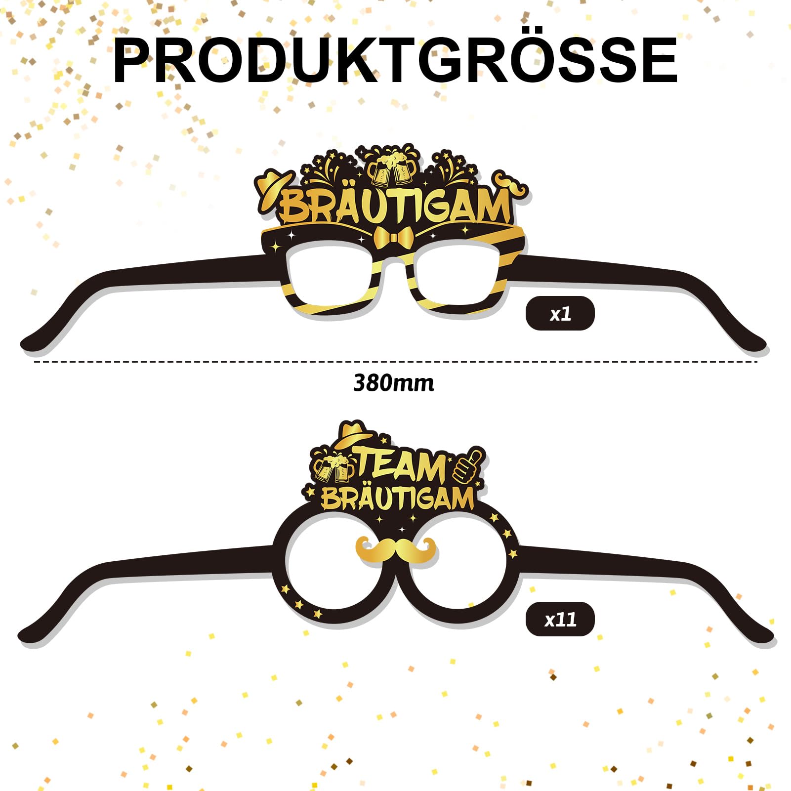 howaf-jga-m-nner-brille-12er-set-br-utigam-team-groom image 2