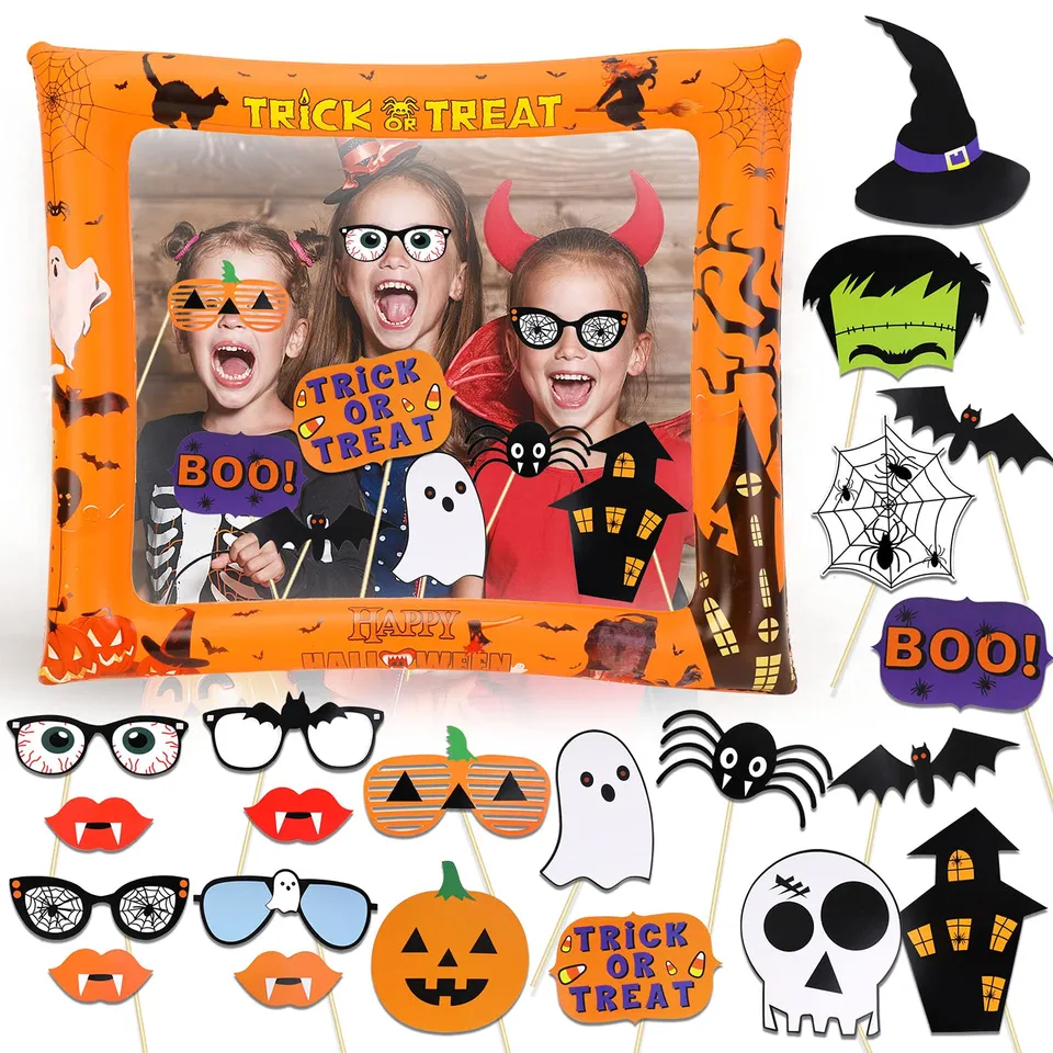 howaf-halloween-fotobox-selfie-rahmen-aufblasbar-props-22-tlg image 1