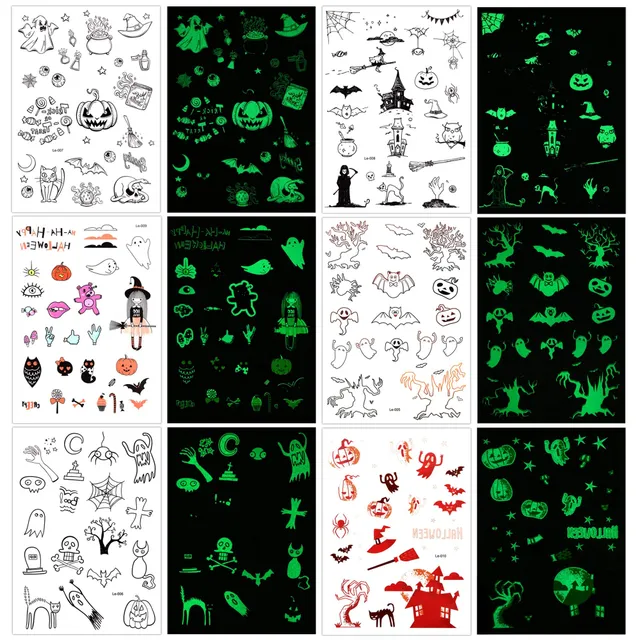 howaf-halloween-tattoo-kinder-6-b-gen-leuchtend-150-stk image 1