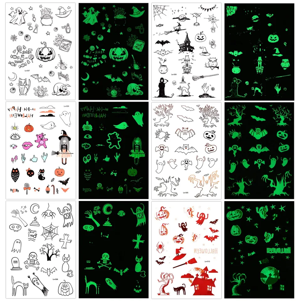 howaf-halloween-tattoo-kinder-6-b-gen-leuchtend-150-stk image 1