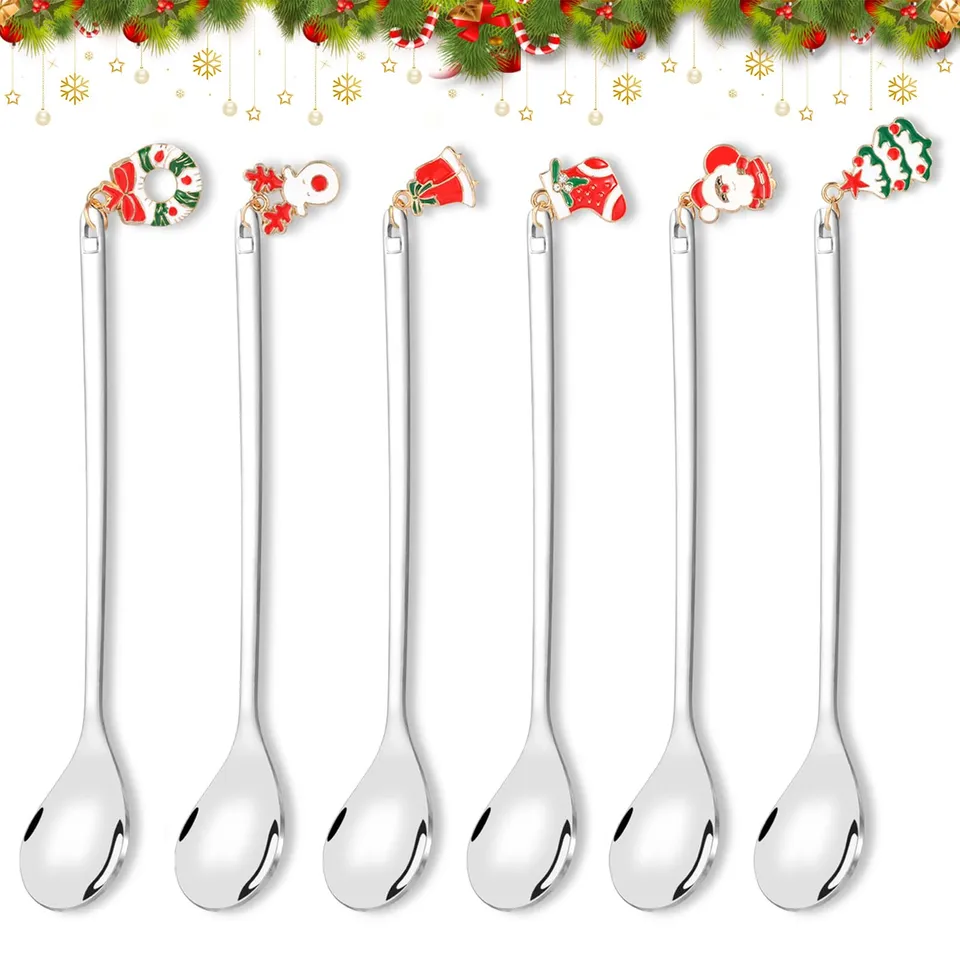 howaf-weihnachtsl-ffel-set-6er-teel-ffel-silber-edelstahl image 1