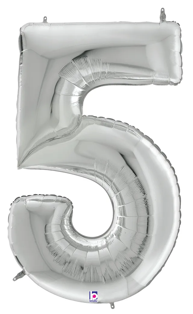 betallic-number-5-silber-gigaloon-folienballon-53-zahl image 1