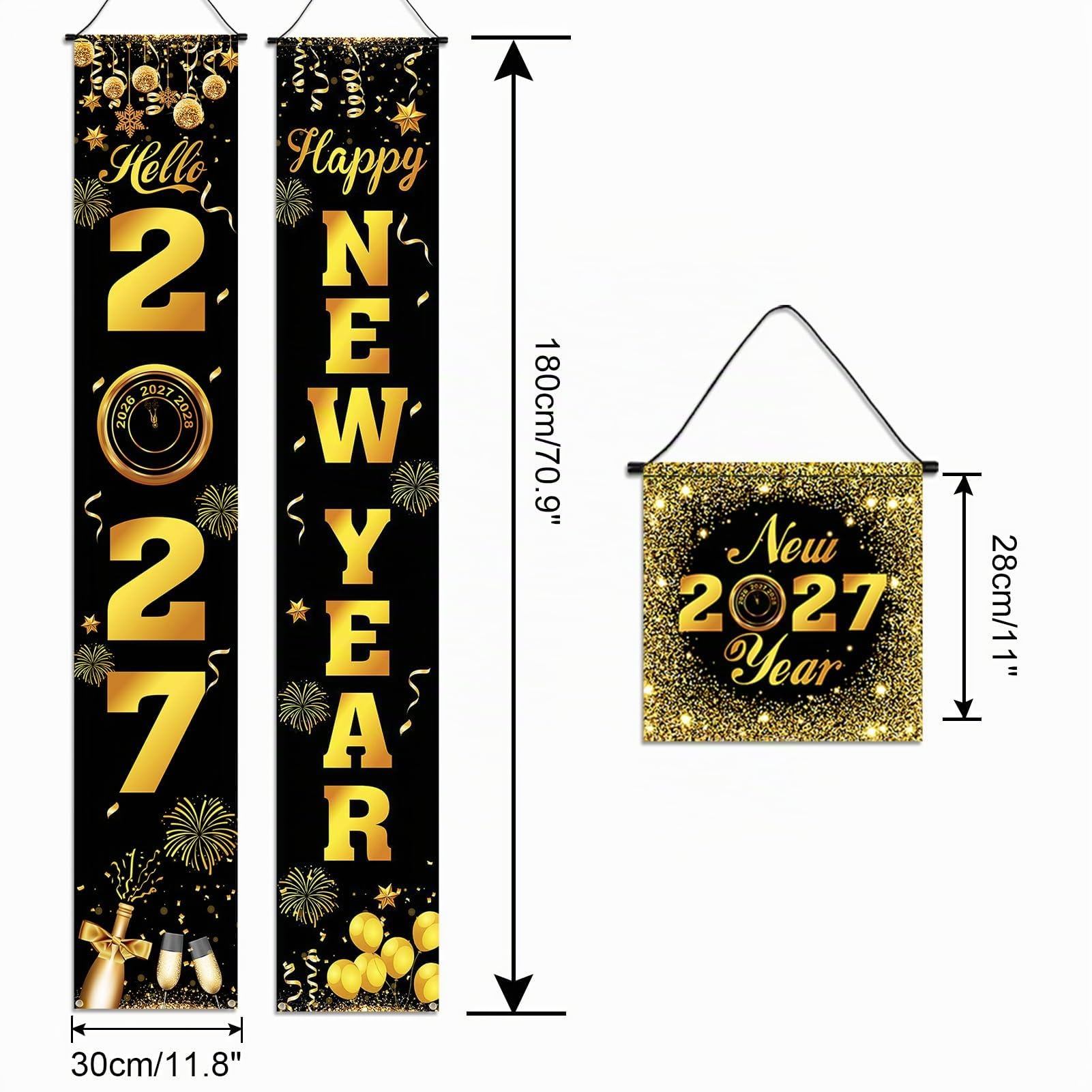 howaf-silvester-t-rbanner-set-2027-schwarz-gold-3-teilig image 2