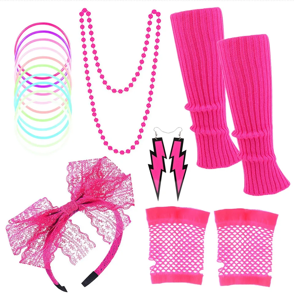 howaf-80er-accessoires-damen-neon-kost-m-set image 1