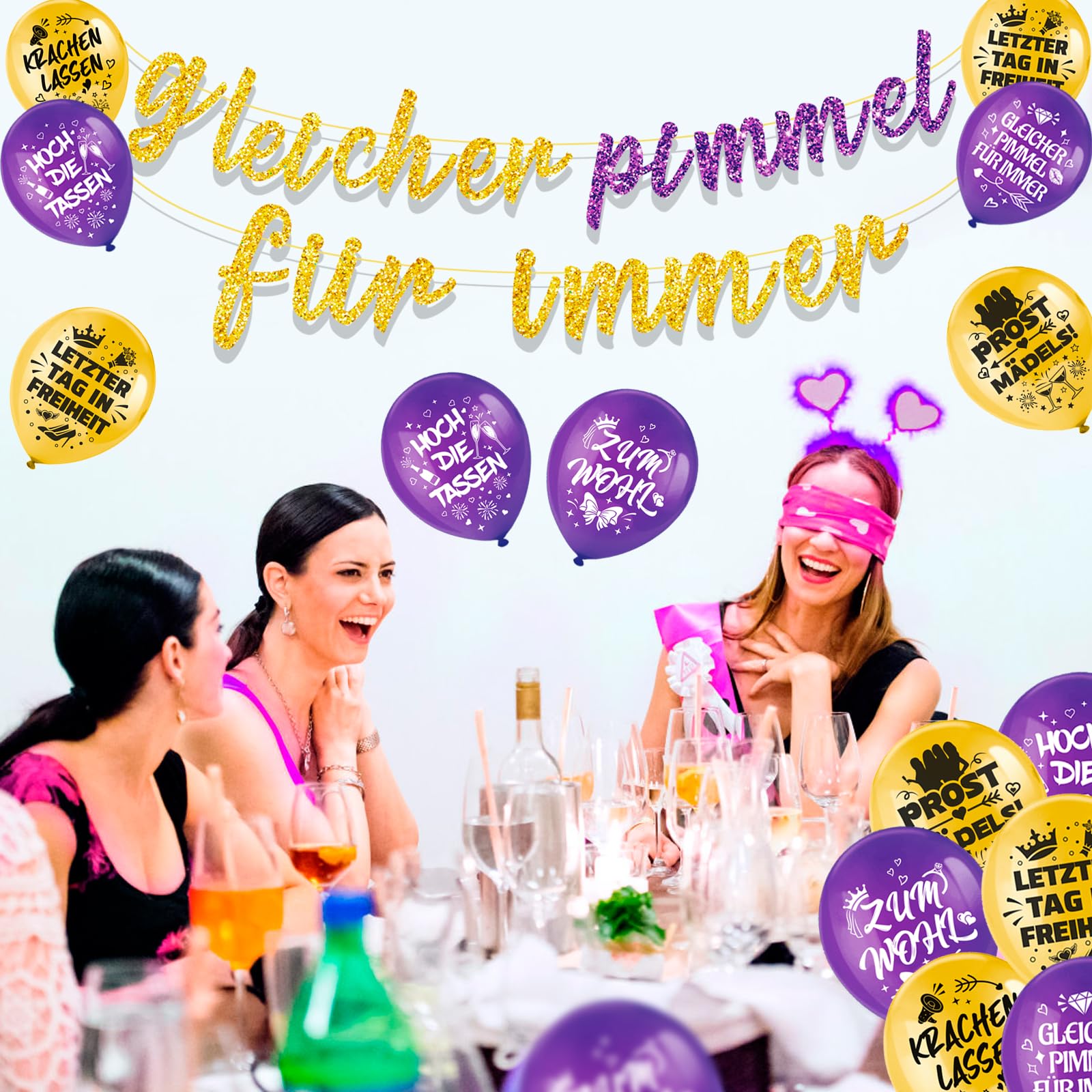 howaf-gleicher-pimmel-f-r-immer-jga-set-banner-luftballons-lila-gold image 5