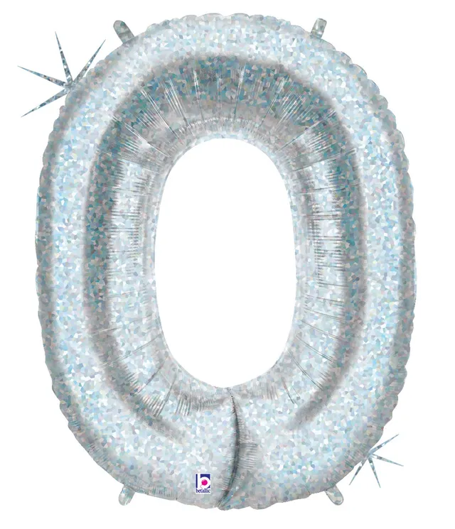 betallic-number-0-holographic-folienballon-zahl-34-zoll-holo image 1