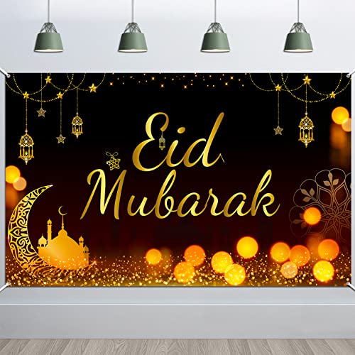 howaf-eid-mubarak-banner-schwarz-gold-185x110cm-stoff-hintergrund image 8