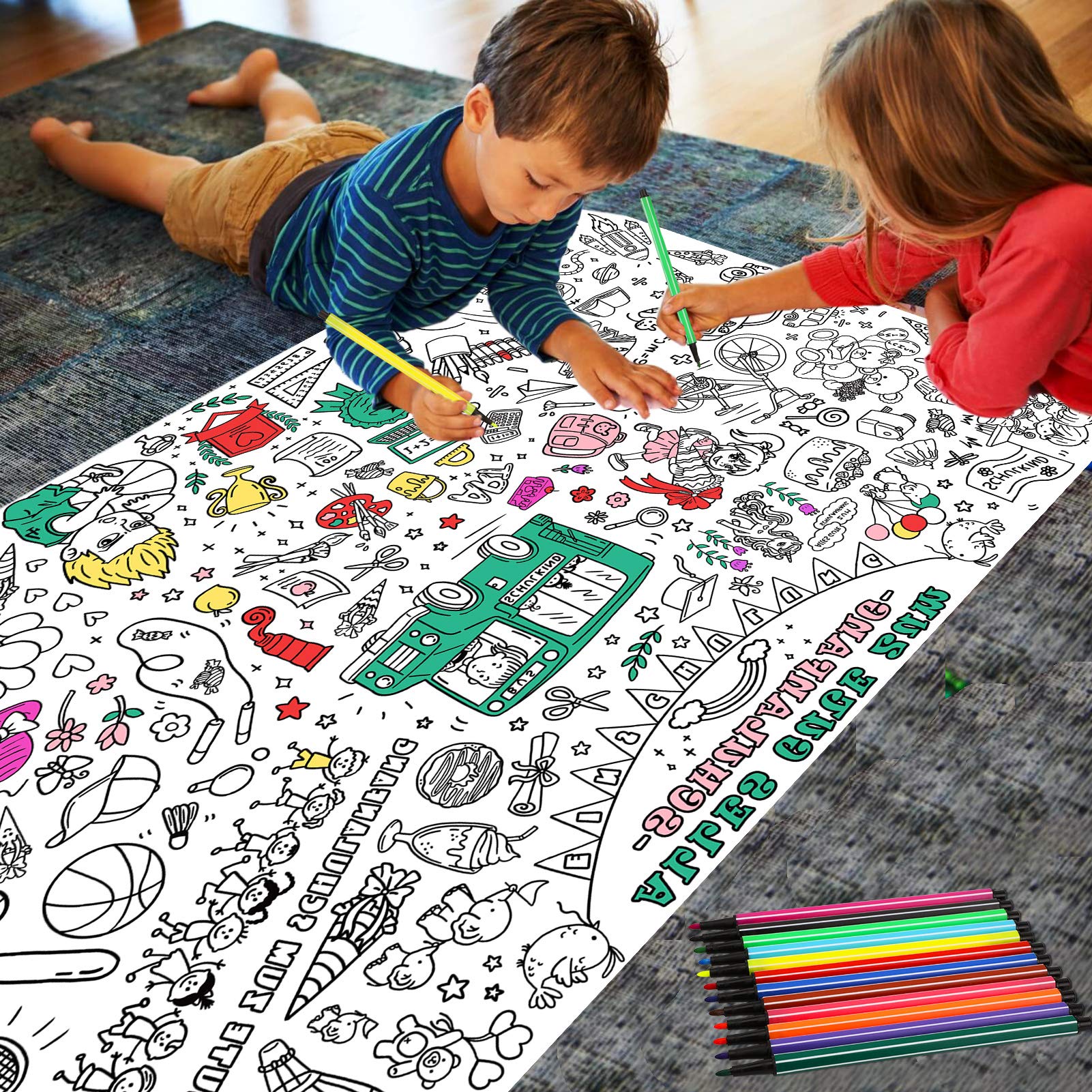 howaf-ausmal-tischdecke-einschulung-119x84-cm-12-stifte image 7