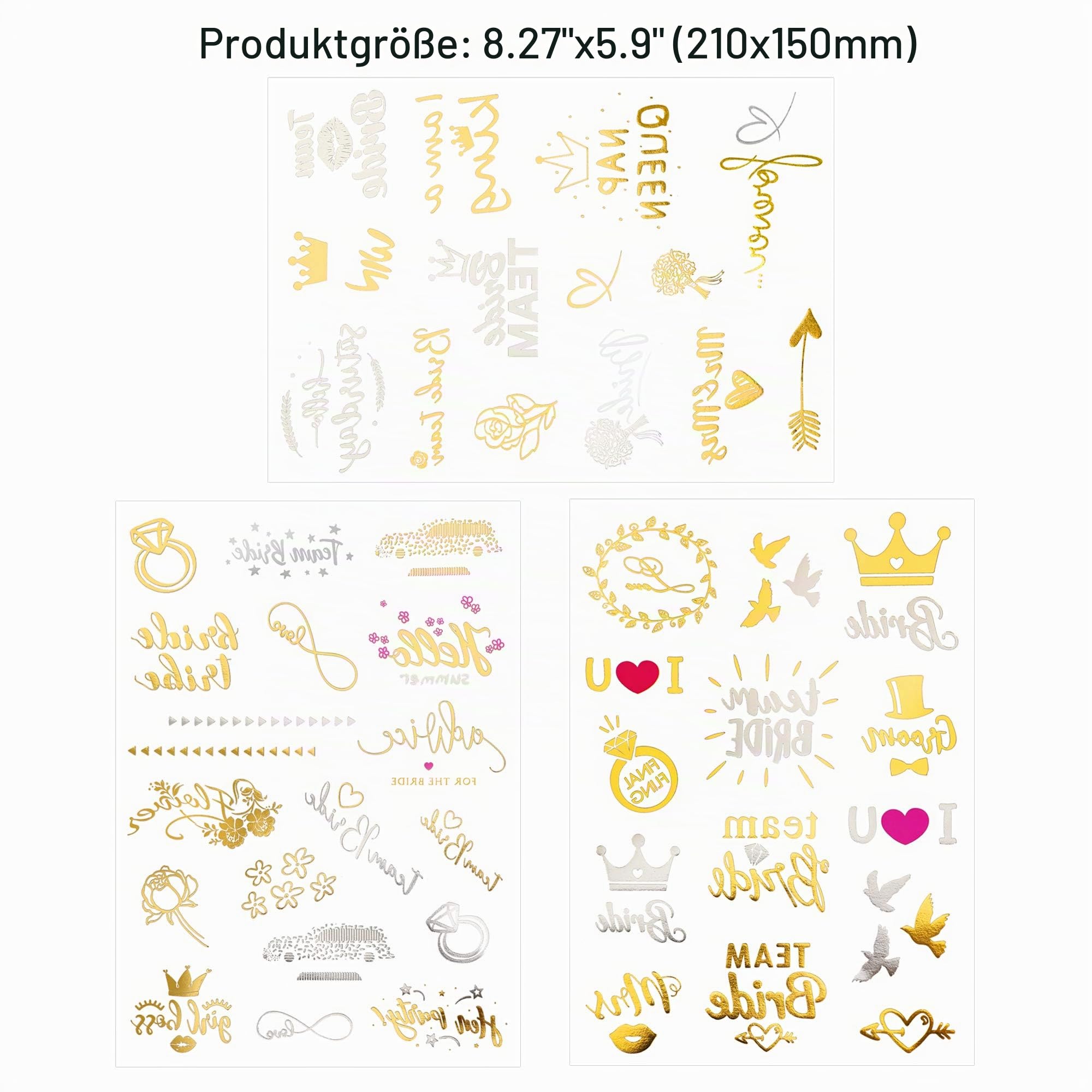 howaf-jga-tattoo-set-gold-tempor-re-tattoos-134-st-ck-braut image 3