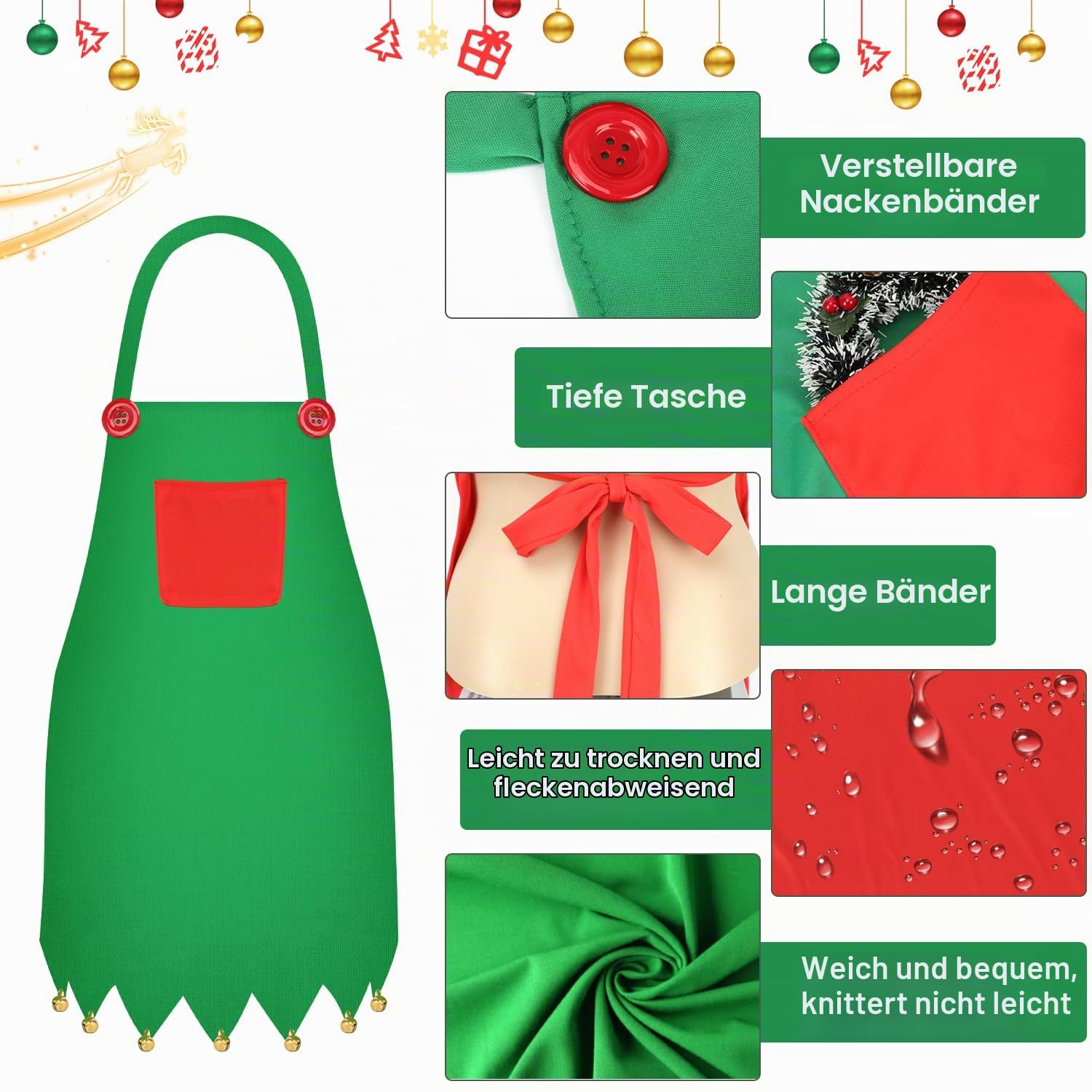 howaf-elf-kost-m-weihnachtssch-rze-elfenm-tze-2er-set image 4
