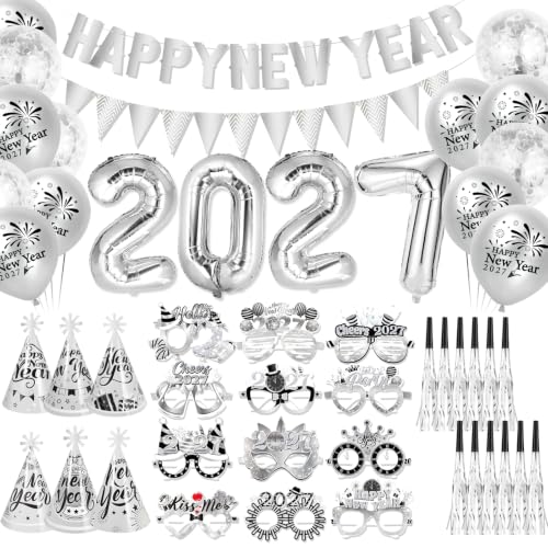 howaf-silvester-deko-2027-silber-party-set-folienballon image 8