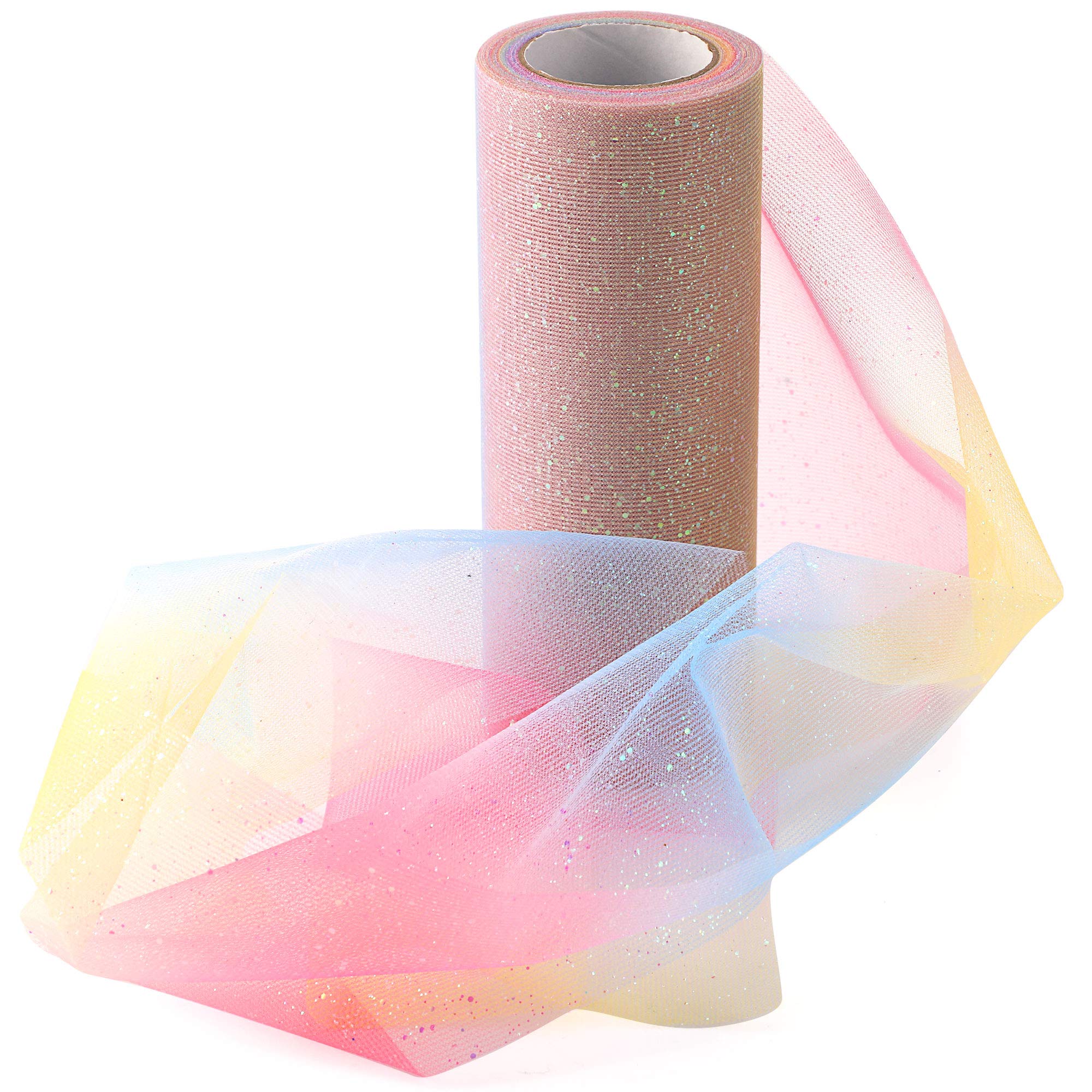 howaf-regenbogen-glitzer-t-llrolle-t-llstoff-2-rollen-mit-tischl-ufer image 4