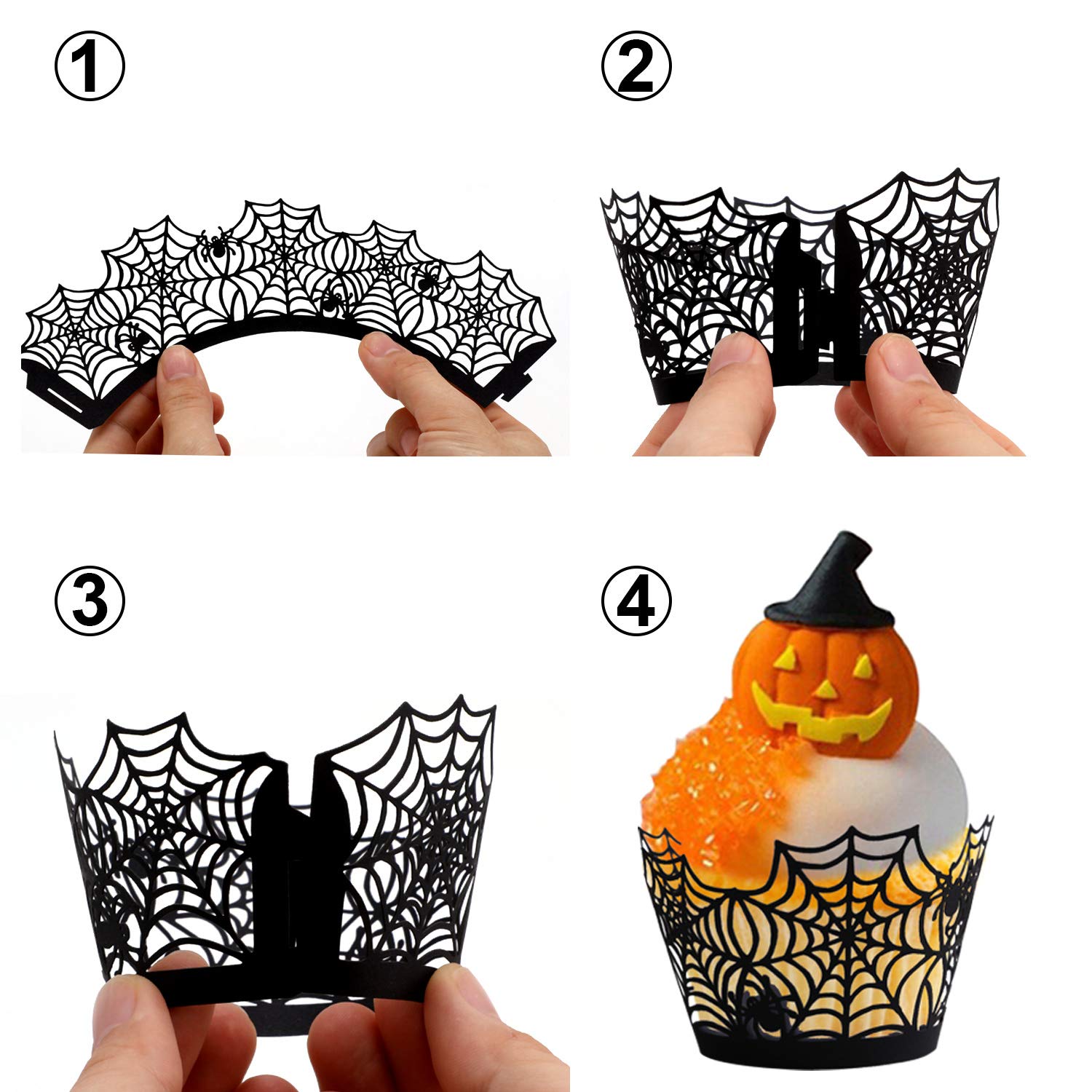 howaf-halloween-cupcake-wrappers-36-st-ck-9-motive-schwarz image 3