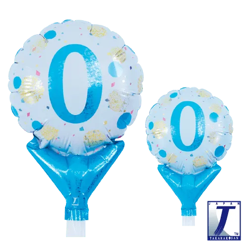 takara-upright-round-5-folienballon-gold-blue-dots-no-0 image 1