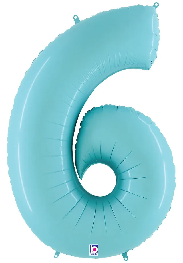 betallic-number-6-pastel-blue-folienballon-34-zoll-zahl image 1