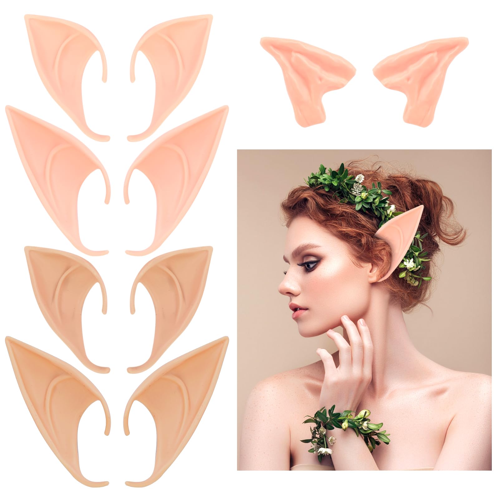 howaf-elfenohren-set-wei-latex-spitzohren-mit-kopfschmuck image 8