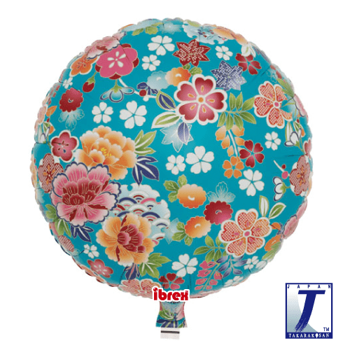 takara-ibrex-round-14-folienballon-blumen-blau image 1