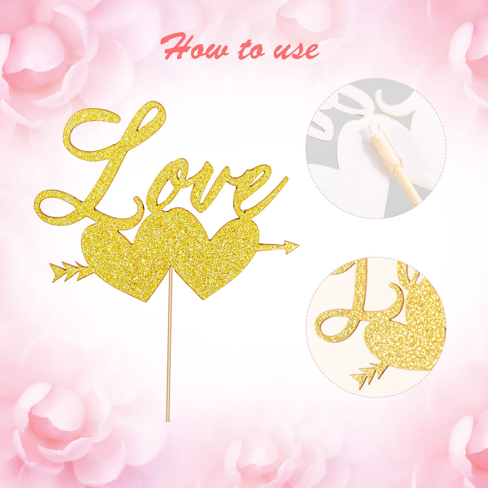 howaf-we-re-engaged-cake-topper-gold-tortendeko-25-stk image 4
